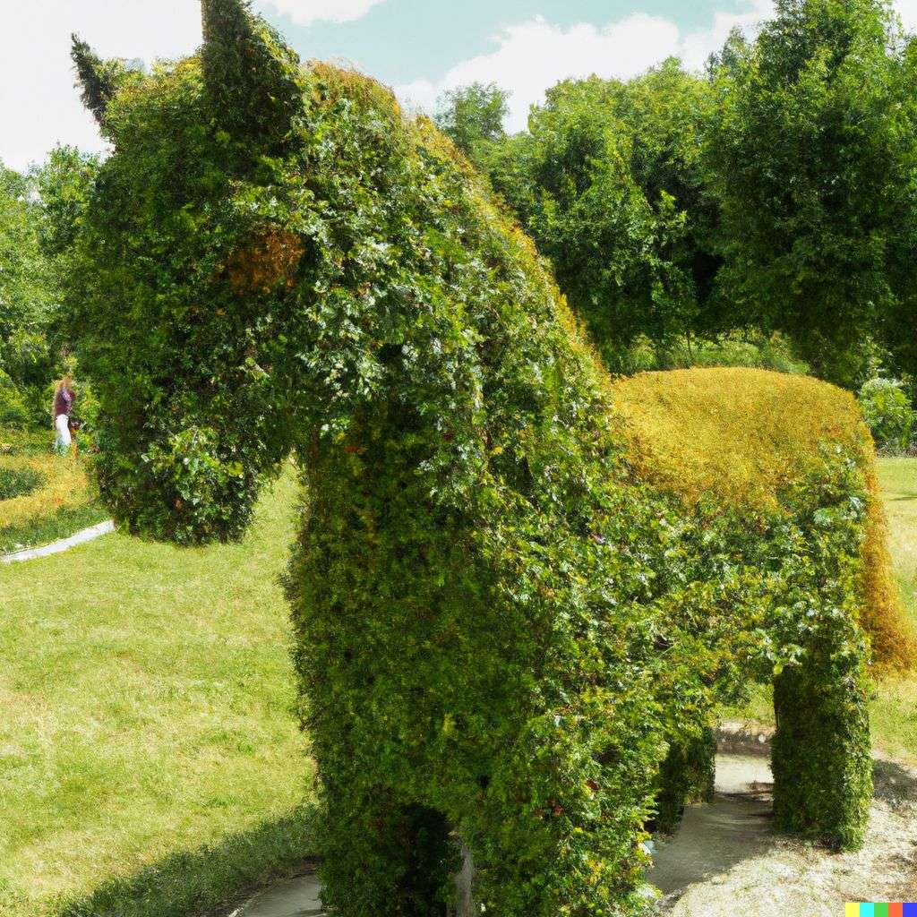 topiary in the shape of a horse